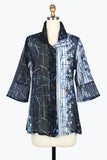 DAMEE ABSTRACT PATTERN SWING JACKET - 5041-BLU