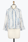 DAMEE CLOUD STRIPE LINEN FULL ZIP JACKET - 5045-BLU