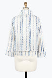 DAMEE CLOUD STRIPE LINEN FULL ZIP JACKET - 5045-BLU