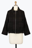 DAMEE PLAID NET FULL ZIP JACKET - 5046-BLK