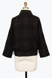 DAMEE PLAID NET FULL ZIP JACKET - 5046-BLK