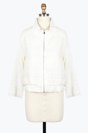 DAMEE PLAID NET FULL ZIP JACKET - 5046-WHT