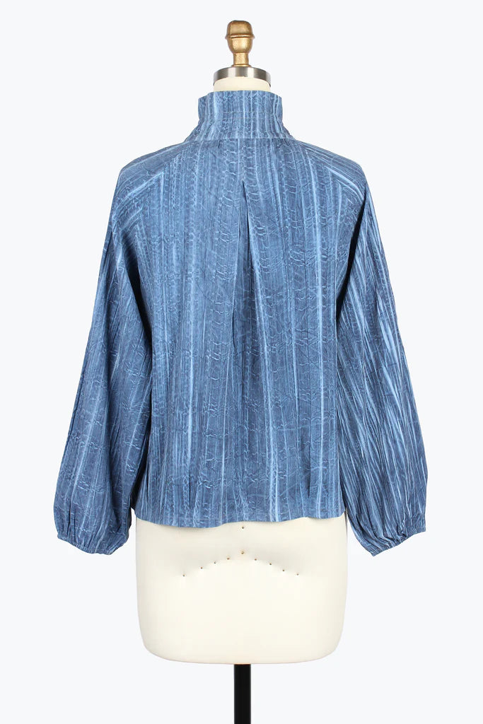 DAMEE STRIPED TIE-DYE DRAWSTRING JACKET - 5047-NVY