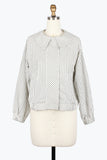 DAMEE STRIPE SEERSUCKER BOW COLLAR SEERSUCKER JACKET - 5049-WHT
