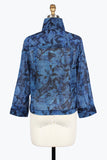 DAMEE FLORAL ART BIKER JACKET - 5053-BLU
