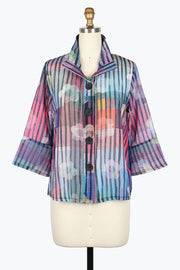 DAMEE FLOWERS & STRIPES JACKET - 5060-MLT