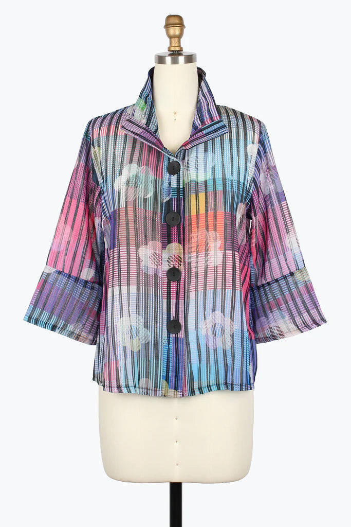 DAMEE FLOWERS & STRIPES JACKET - 5060-MLT