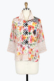 DAMEE STRIPED FLORAL JACKET - 5061-MLT
