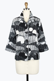 DAMEE ABSTRACT ART SEERSUCKER JACKET - 5062-BLK