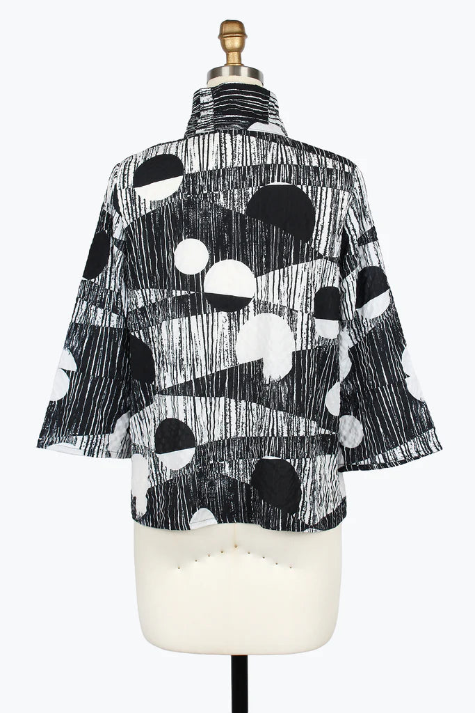 DAMEE ABSTRACT ART SEERSUCKER JACKET - 5062-BLK