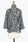 DAMEE ZEBRA BUTTON PATCH JACKET - 5071-BLK