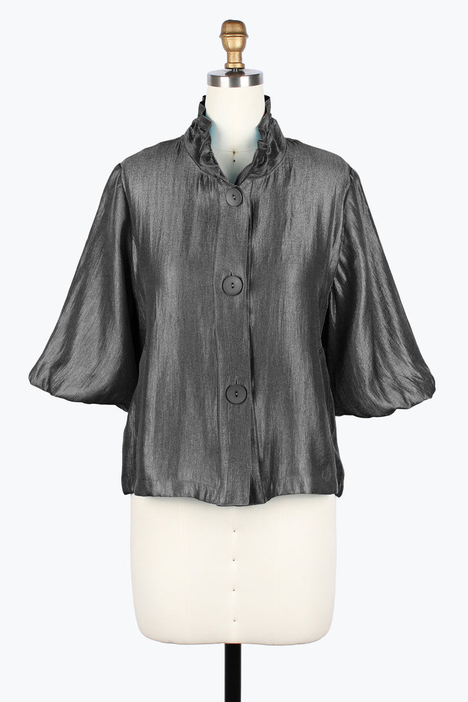 DAMEE SPECIAL OCCASION BUTTON DOWN COLLARED JACKET - 5081 - GREY