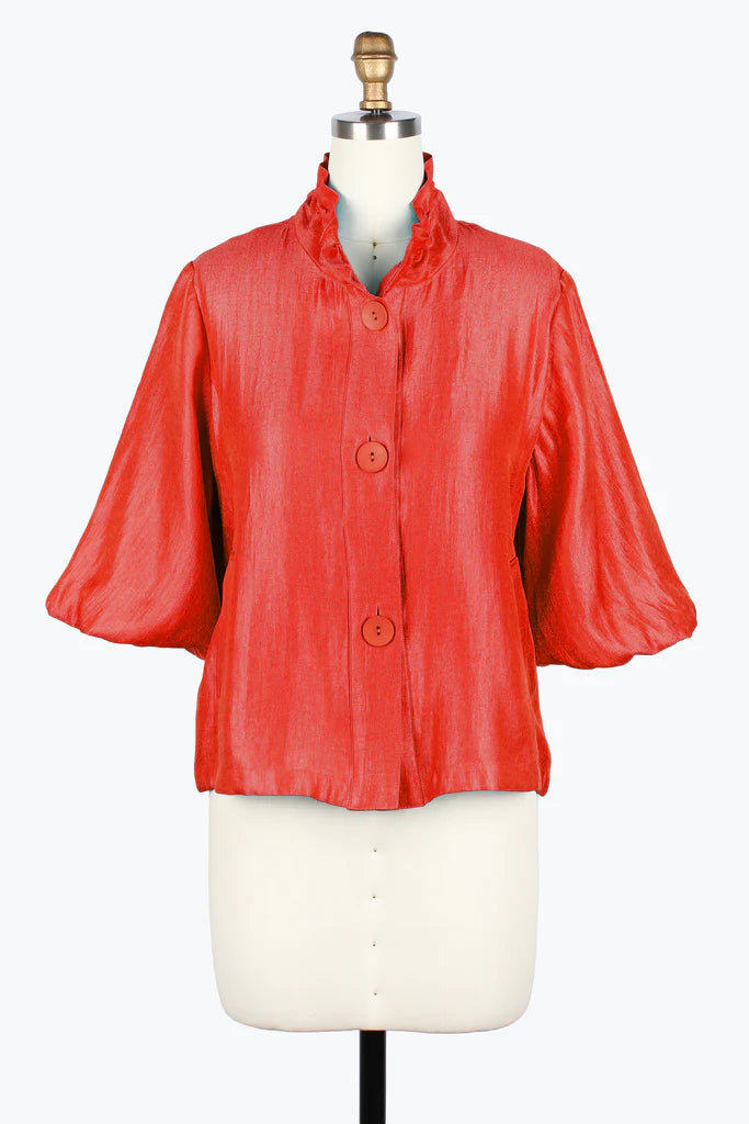 DAMEE PUFFY BELL SLV SHORT JACKET - 5081-RED