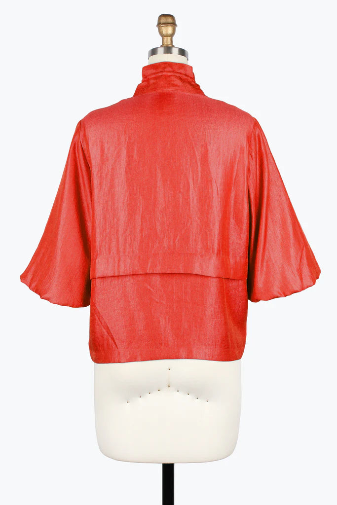 DAMEE PUFFY BELL SLV SHORT JACKET - 5081-RED