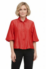 DAMEE SPECIAL OCCASION BUTTON DOWN COLLARED JACKET - 5081 - RED