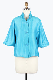 DAMEE PUFFY BELL SLV SHORT JACKET - 5081-SKY