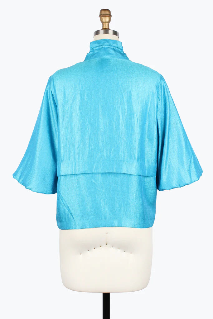 DAMEE PUFFY BELL SLV SHORT JACKET - 5081-SKY