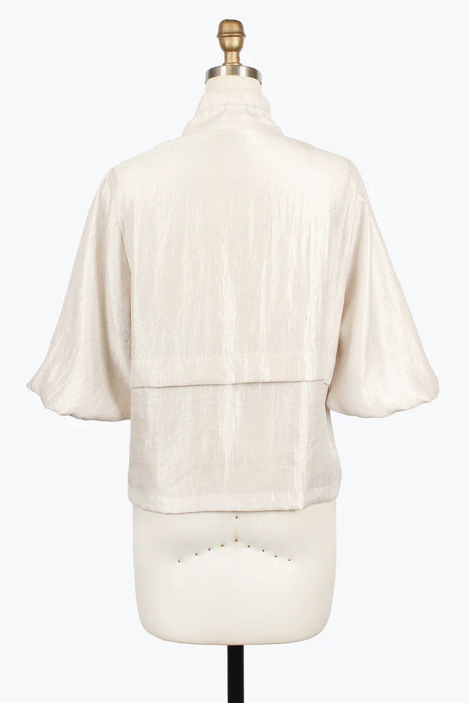 DAMEE PUFFY BELL SLV SHORT JACKET - 5081-WHT