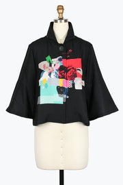 DAMEE COLLAGE ART SHORT JACKET - 5085-BLK