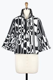 DAMEE CIRCLES&STRIPES SHORT JACKET - 5086-BLK