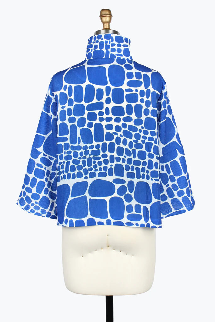 DAMEE PEBBLE CRINKLE SHORT JACKET - 5087-BLU