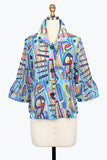 DAMEE COLORFUL ART PEPLUM JACKET - 5091-BLU