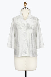 DAMEE FOIL CRINKLE SHORT JACKET - 5093-SLV