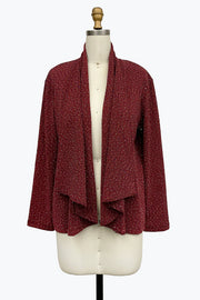 DAMEE SPECIAL OCCASION JEWELED LUREX OPEN FRONT CARDIGAN - 5096 - RED