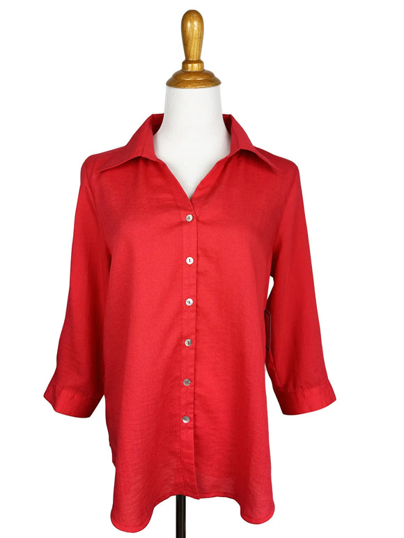 Fridaze AA161 - Short Tuxedo Linen Shirt