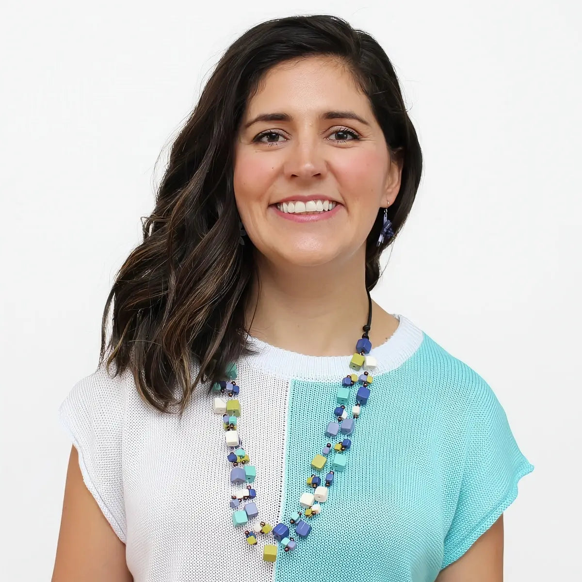 SYLCA Shades of Blue Lia Floating Bead Necklace
