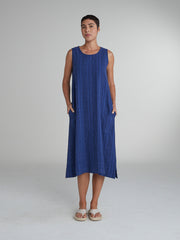 CUT LOOSE - Pinstripe Linen Easy Tank Dress - 5140113