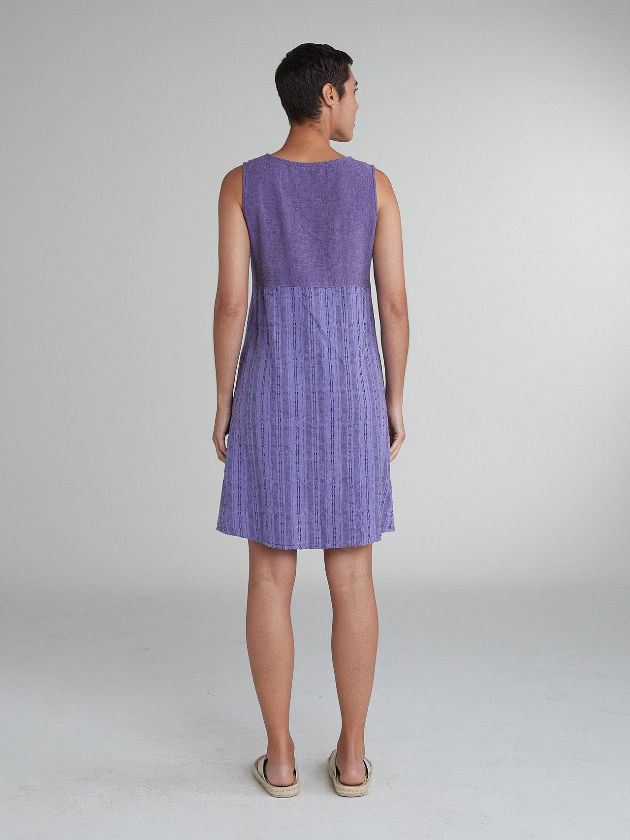 CUT LOOSE - Pinstripe Linen Patch Dress - 5140784