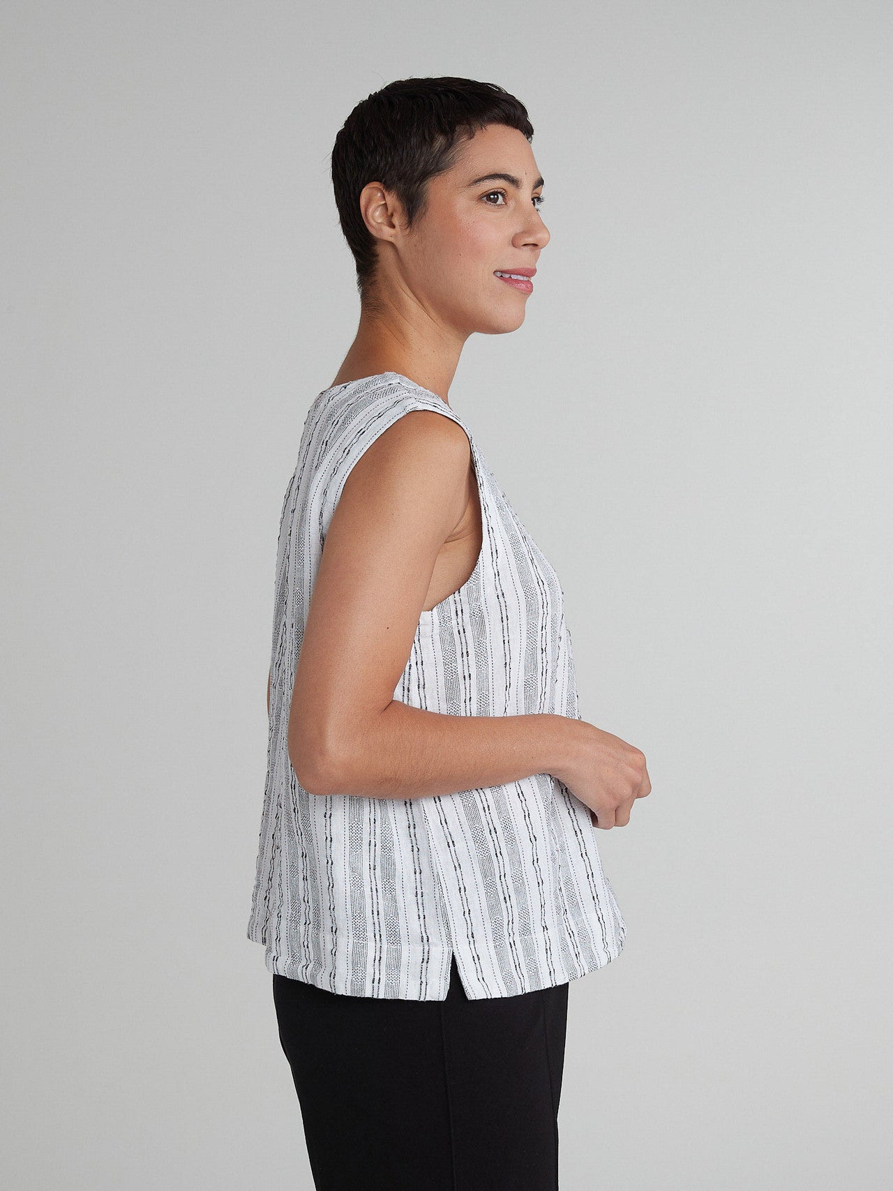CUT LOOSE - Pinstripe Linen Shell - 5145331