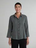 CUT LOOSE - Pinstripe Linen Crop Easy Shirt - 5146986Sp