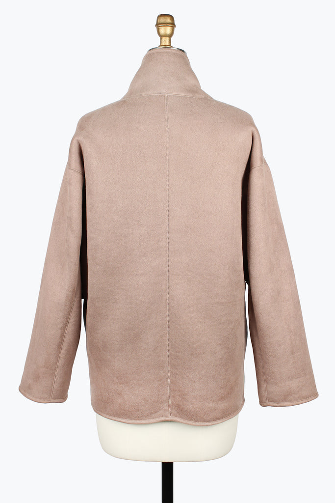 DAMEE BROWN SUEDE AND SHERPA REVERSIBLE JACKET - 5147 - BROWN