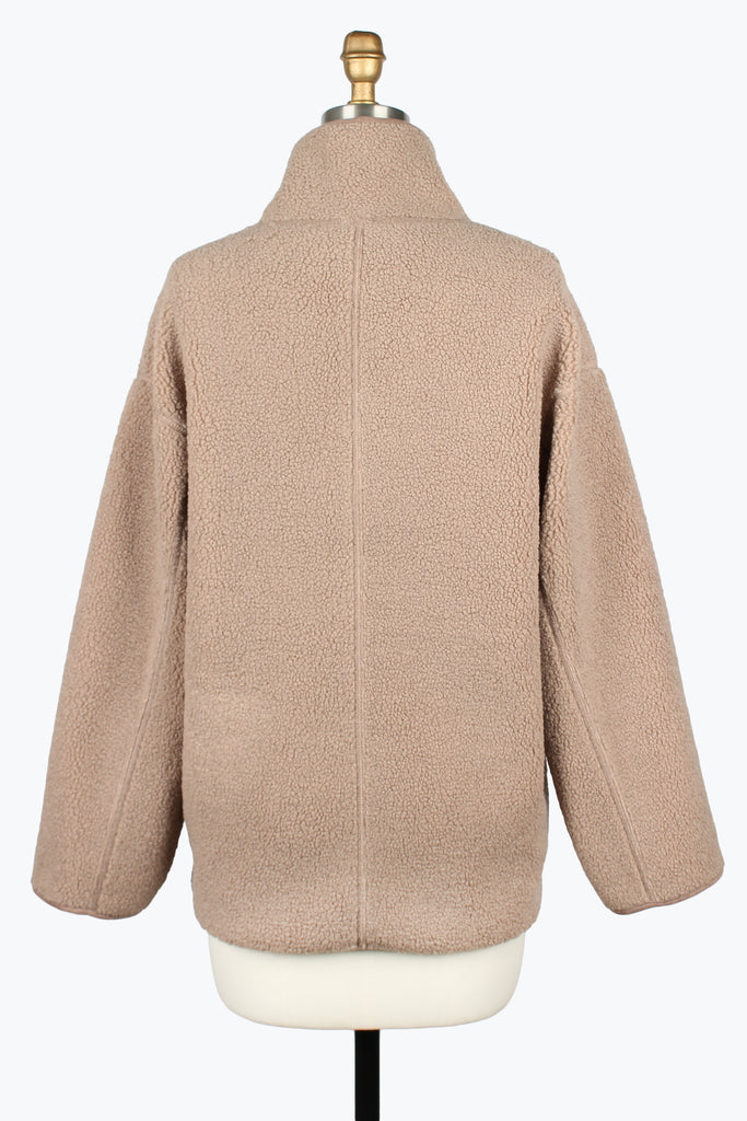 DAMEE BROWN SUEDE AND SHERPA REVERSIBLE JACKET - 5147 - BROWN
