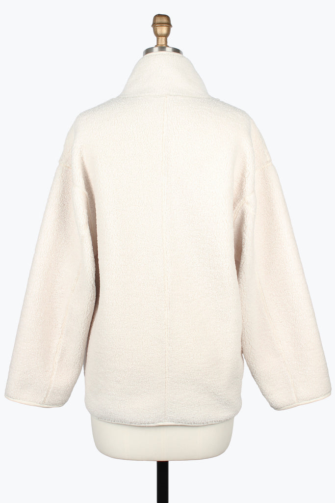 DAMEE IVORY SUEDE AND SHERPA REVERSIBLE JACKET - 5147 - IVORY