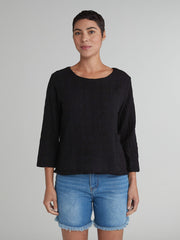 CUT LOOSE - Pinstripe Linen Pocket Top - 5147335