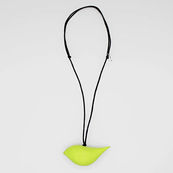 SYLCA Neon Robin Bird Wooden Pendant Adjustable Necklace