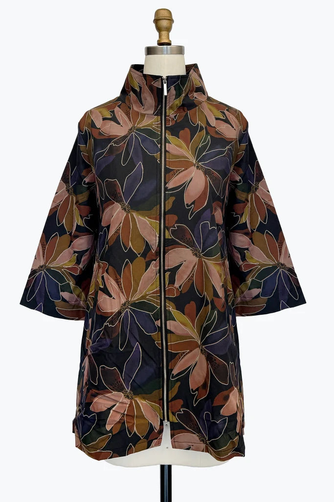 DAMEE LONG FLORAL WINDBREAKER JACKET - 5169 - MULTI