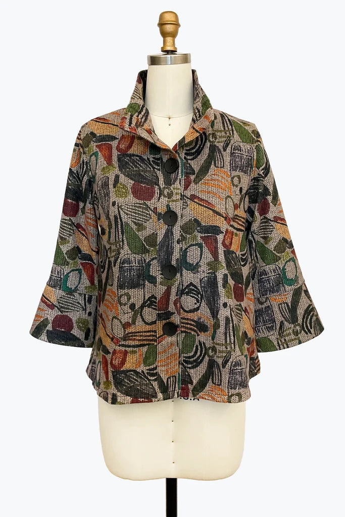 DAMEE ABSTRACT CLASSIC SHORT JACKET - 5190 - MULTI