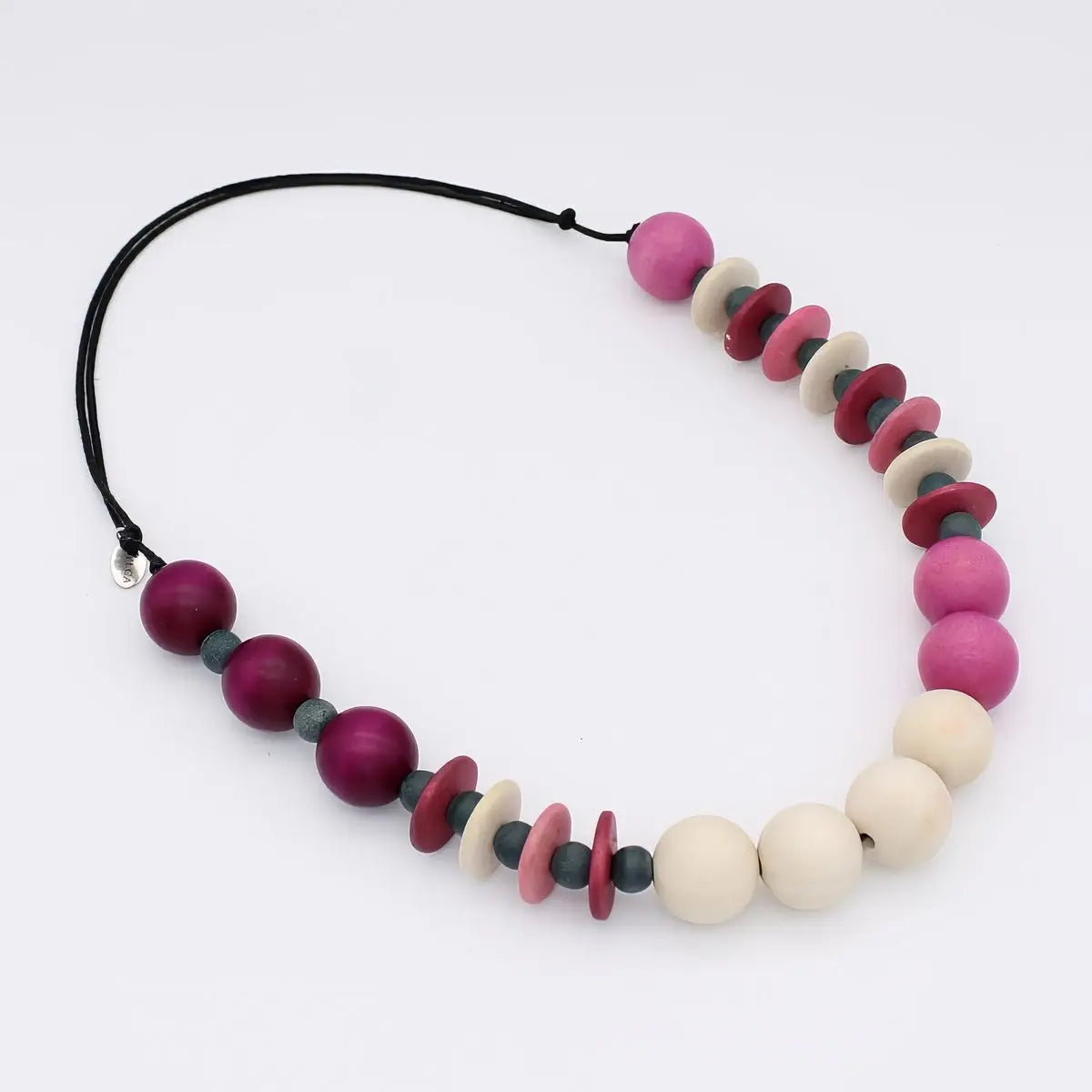 SYLCA Shades of Pink Mia Varied Bead Necklace