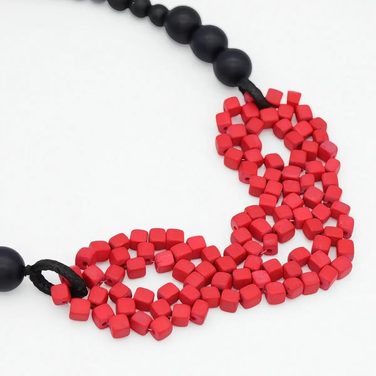 SYLCA Raspberry Mosaic Statement Necklace - SD26N20 - RED
