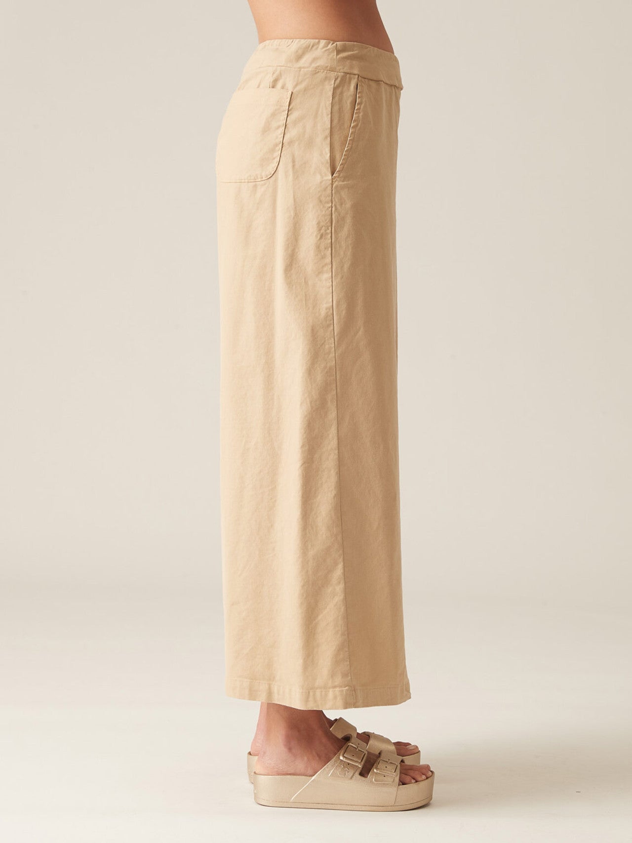 Tencel wide leg hot sale crop pants