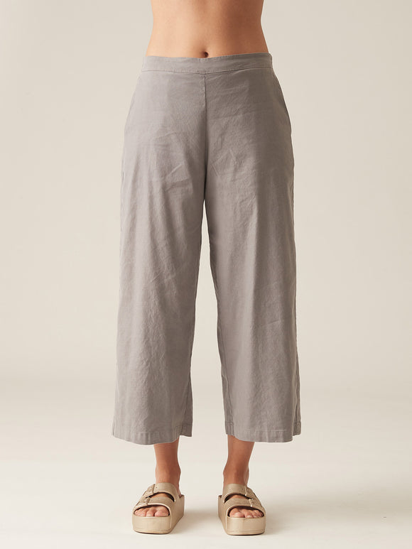 CUT LOOSE - Linen Tencel Crop Wide Leg Pant