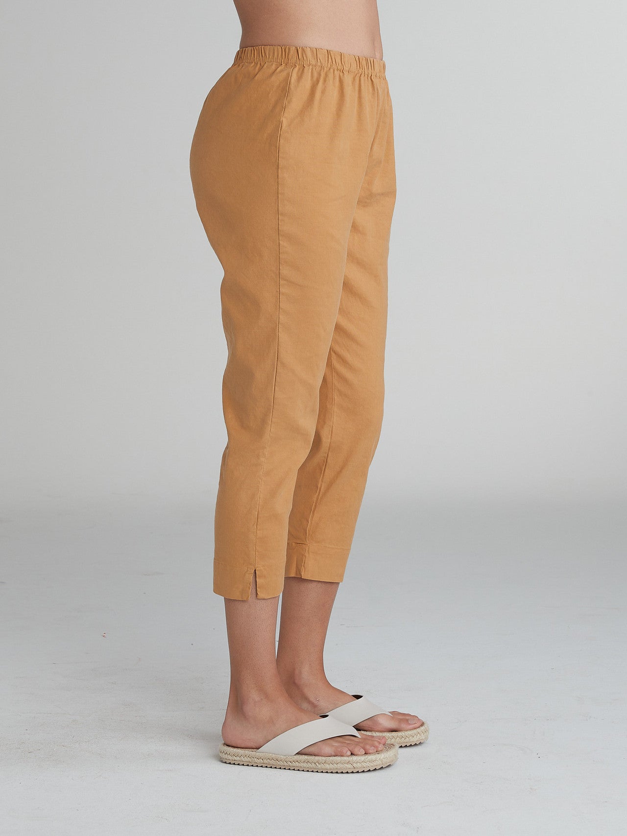 CUT LOOSE - Linen Tencel Taper Crop Pant - 5452734