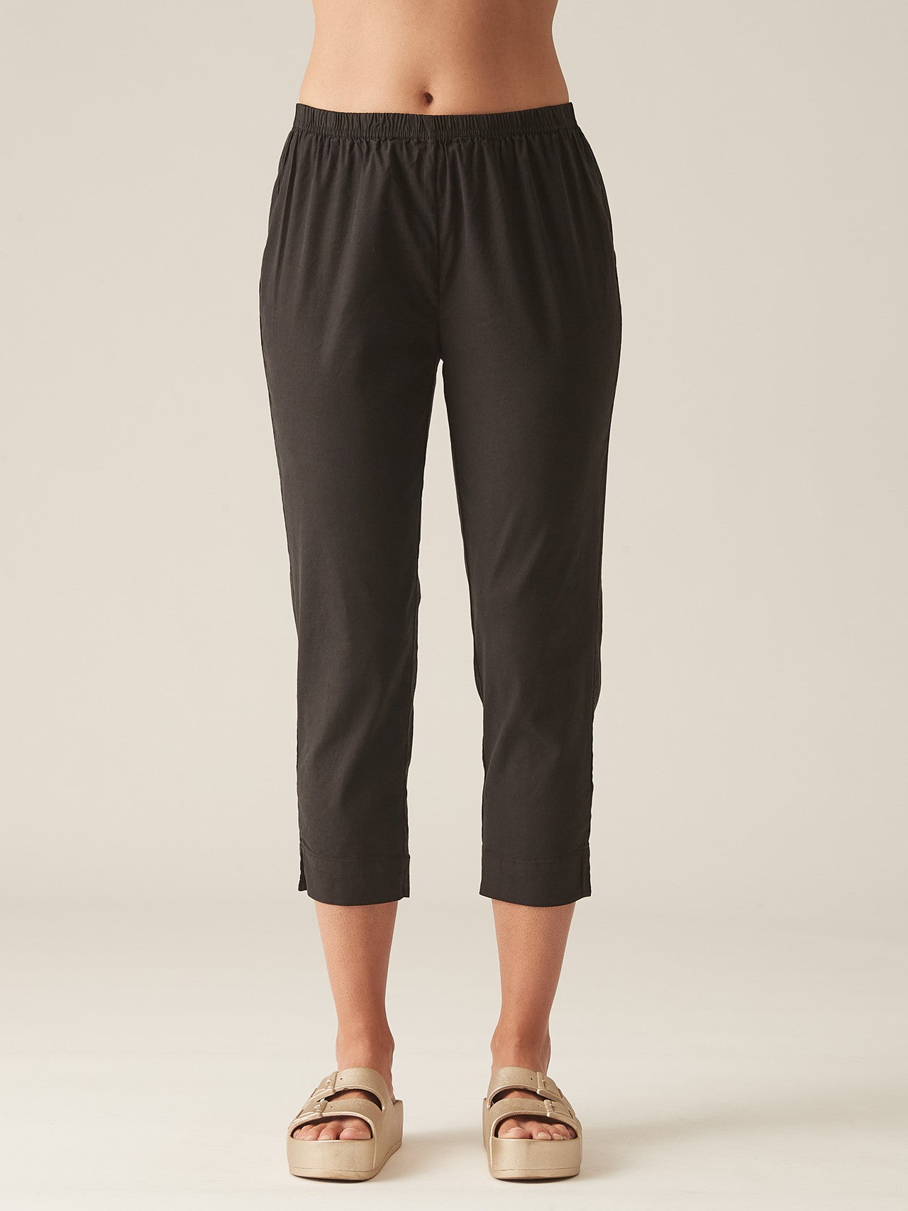 CUT LOOSE - Linen Tencel Taper Crop Pant - 5452734