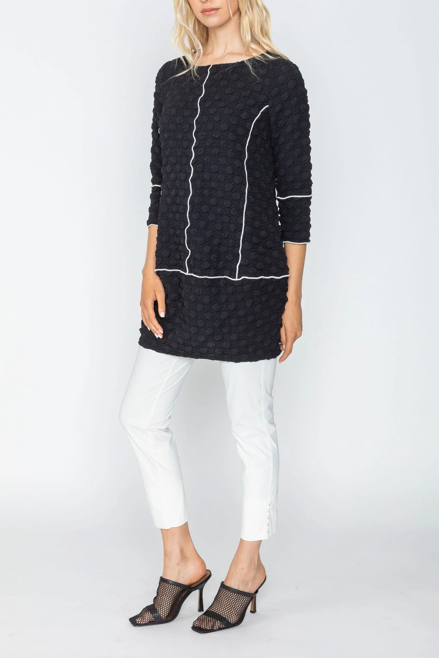 IC COLLECTION TUNIC DRESS - 5467T - BLACK