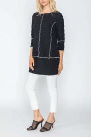 IC COLLECTION TUNIC DRESS - 5467T - BLACK