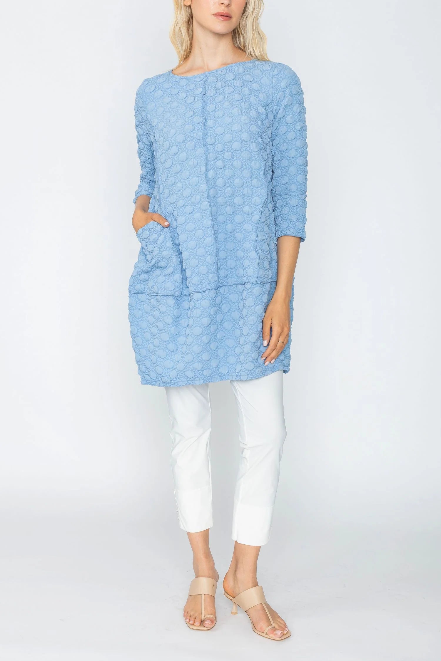 IC COLLECTION TUNIC DRESS - 5467T - BLUE